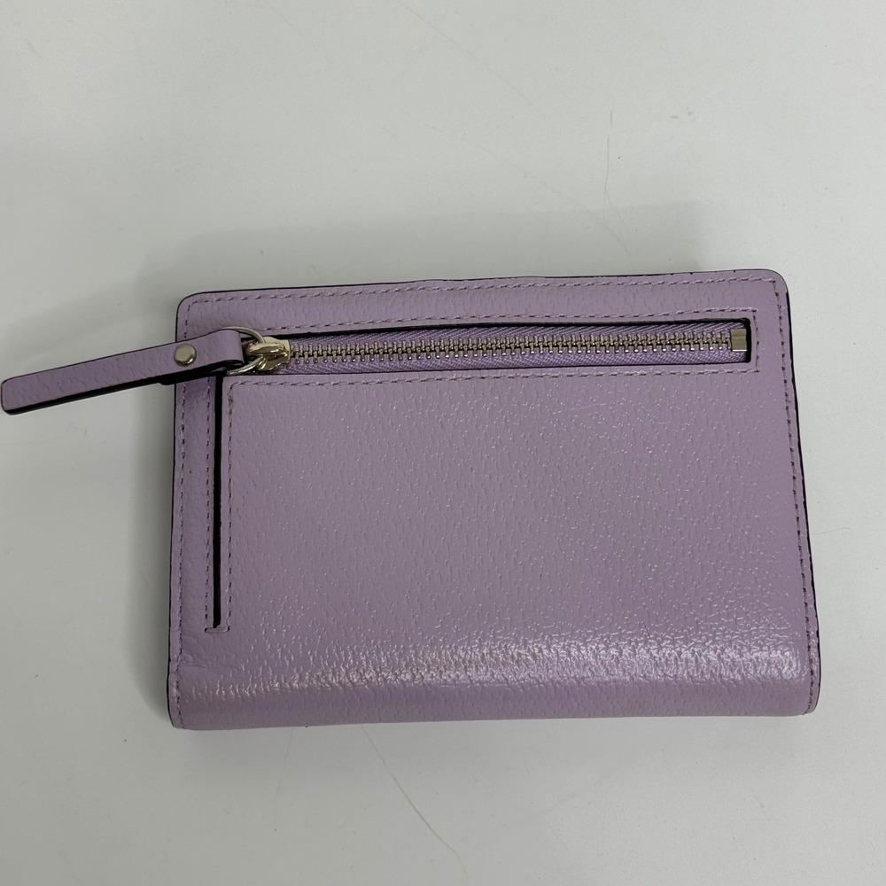 Kate Spade New York Lavender Purple Pebbled Leather Bifold Wallet ID Window - Picture 2 of 10
